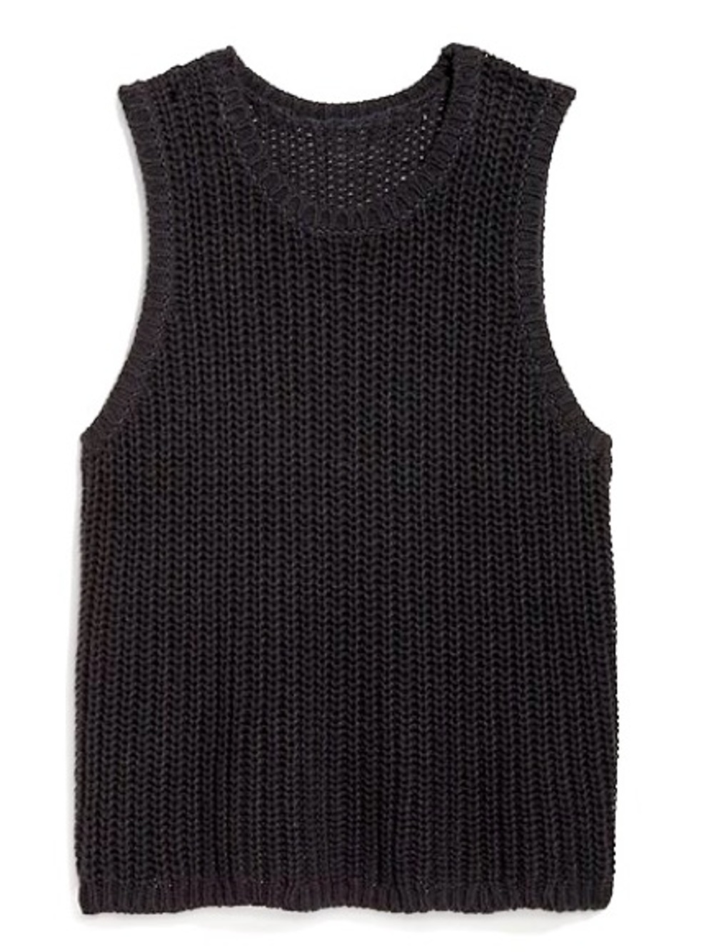 PLUS SIZE OPEN-STITCH SLEEVELESS SWEATER